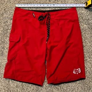 Size 38" Fox Red Boardshort with Logo